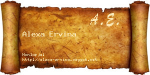 Alexa Ervina névjegykártya